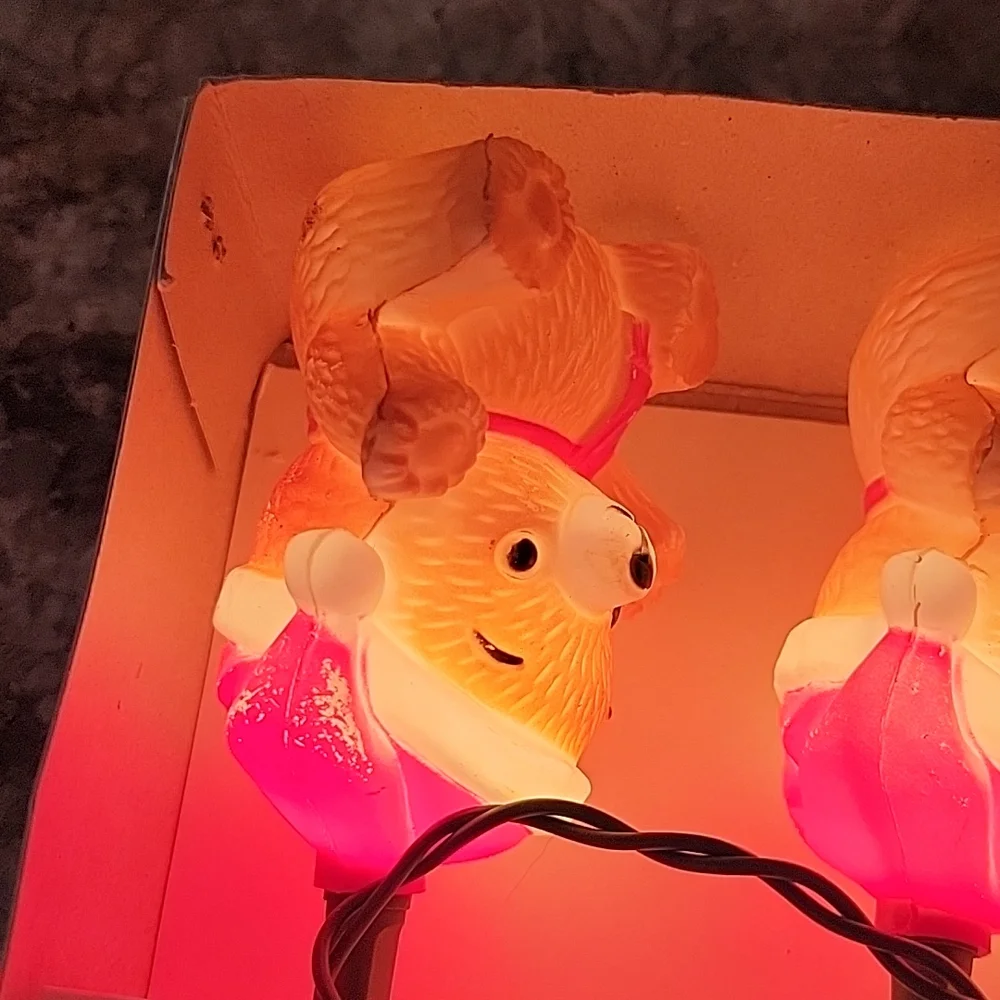 Vintage | Santa Bear Blow Mold String Lights